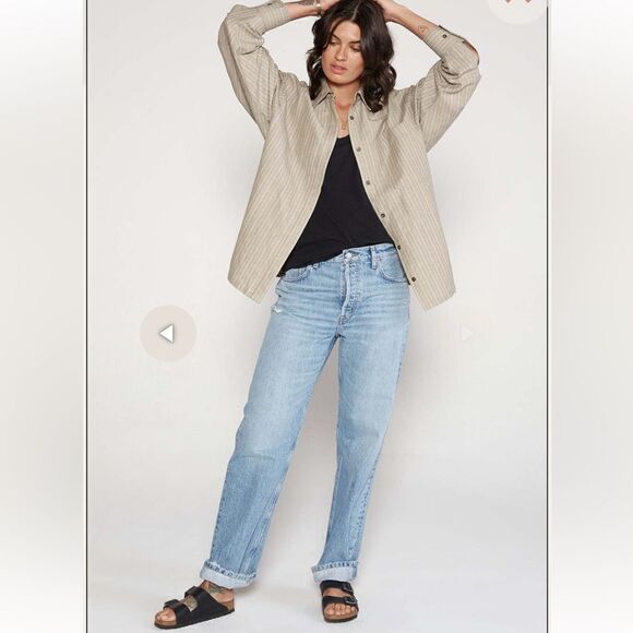 ÉTICA ALTIN SLOUCH BOYFRIEND Jeans Denim - STORM SURGE New size 24 - Picture 3 of 6